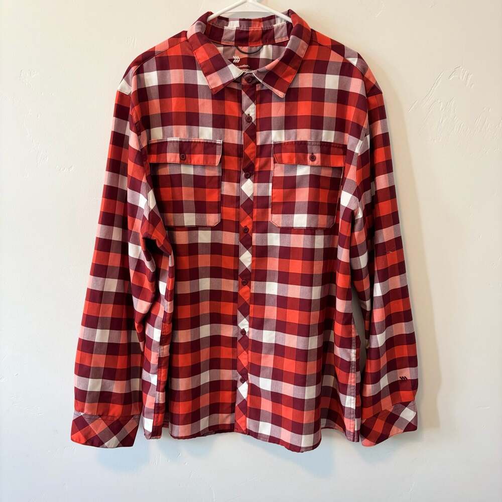 All in Motion Men's Long Sleeve Plaid Button Down Shirt